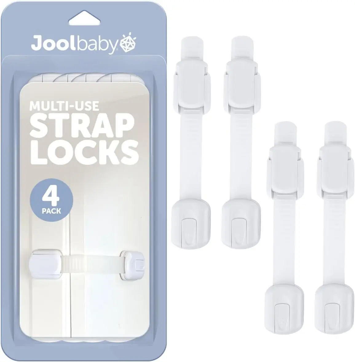 

4-Pack Child Safety Locks for Cabinets, Drawers & Appliances - Easy Install with Adhesive