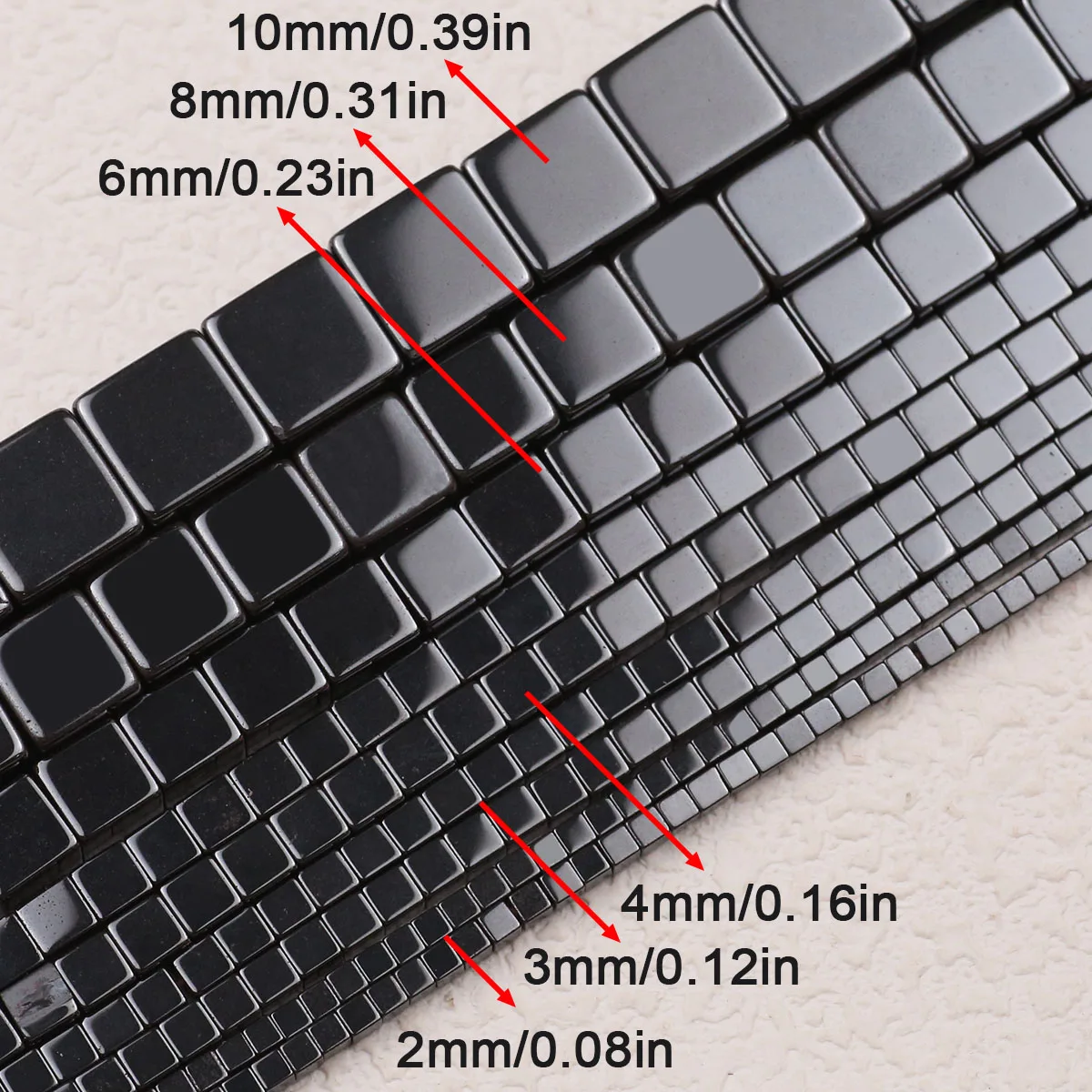 Natural Square Cube Black Hematite Stone Spacer Loose Beads 2/3/4/6/8/10MM For Jewelry Making Bracelets Necklace DIY Accessories