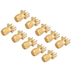 10pcs Brass SMA Connector Female Base Socket Jack PCB Mount 50 Ohm RF Connectors