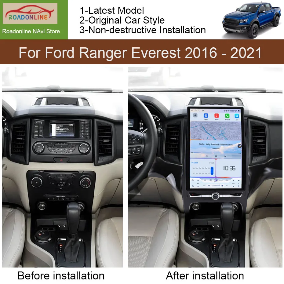 14.5 INCH Android 15 Car Radio For Ford Ranger Everest 2016 - 2021 Multimedia Video Player CarPlay GPS WIFI 4G DSP Stereo