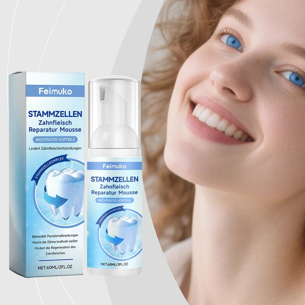 Tooth Whitening Gums Soothing Mousse For Adults Gentle Foam For Deep Gums And Teeth Cleaning. Travel Essential