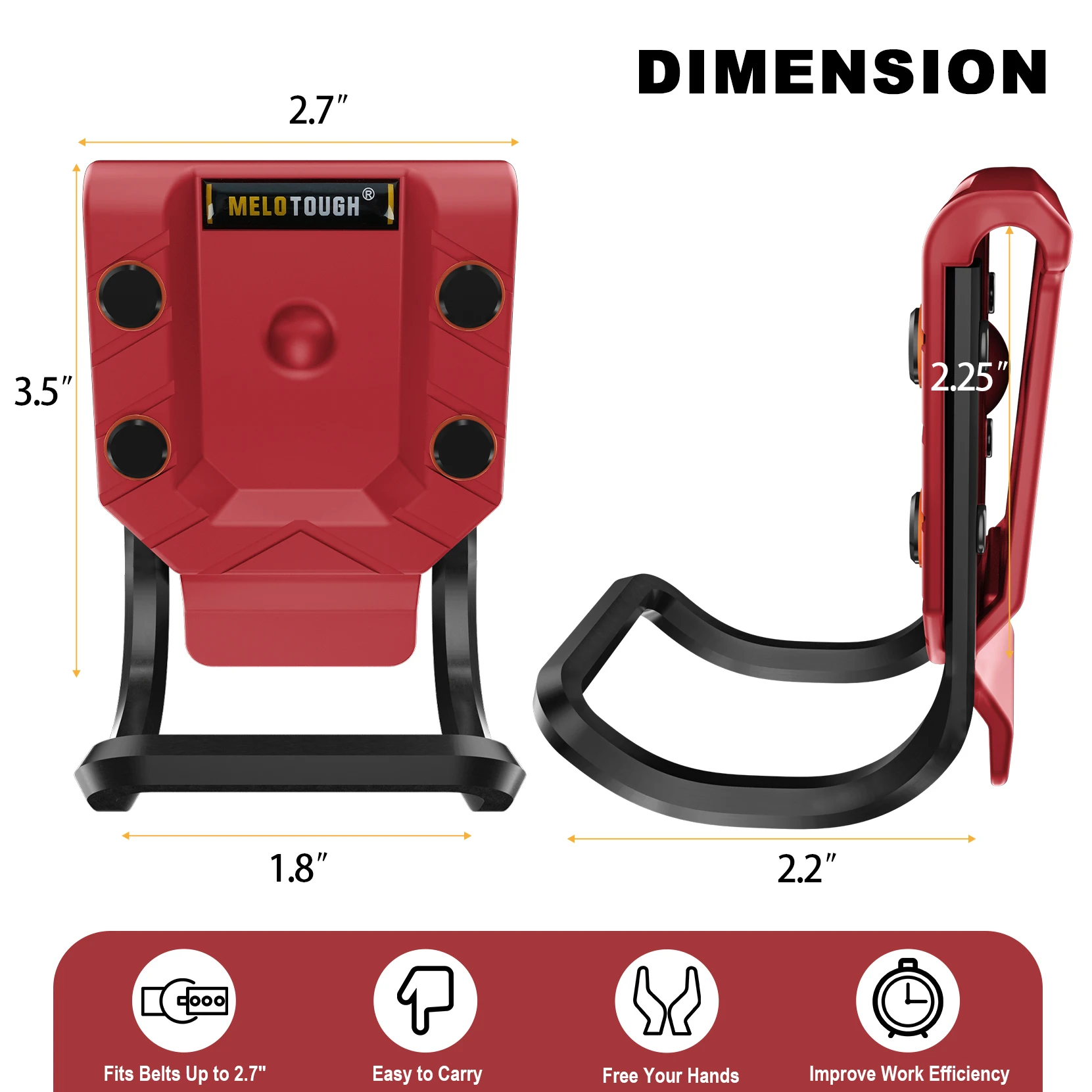 MELOTOUGH Hammer Holder for Belt, Hammer Loop, Hammer Holster, Hammer Belt Holder