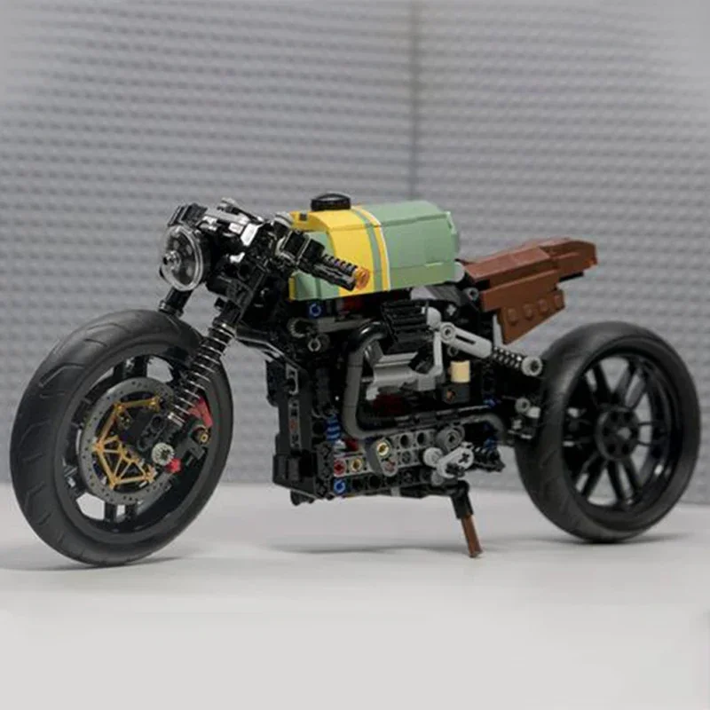 MOC-décennie s de construction de moto pour enfants, modèle de voiture, café, briques techniques, assemblage de bricolage, jouets de construction, cadeaux de vacances