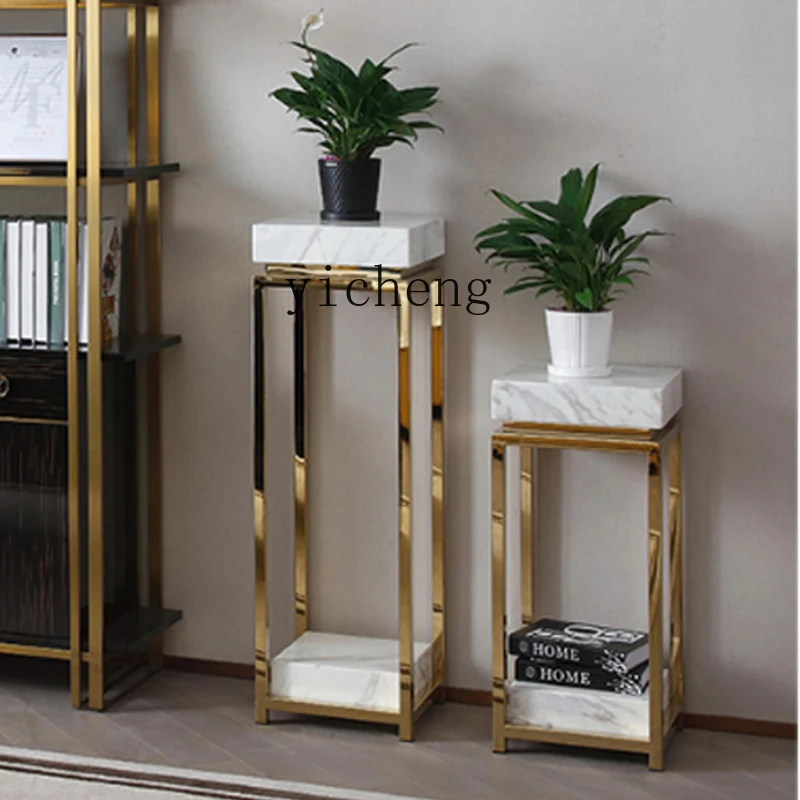 

LSL Modern Light Luxury Marble Flower Stand Living Room TV Cabinet Side Storage Rack Indoor Simple Ornament