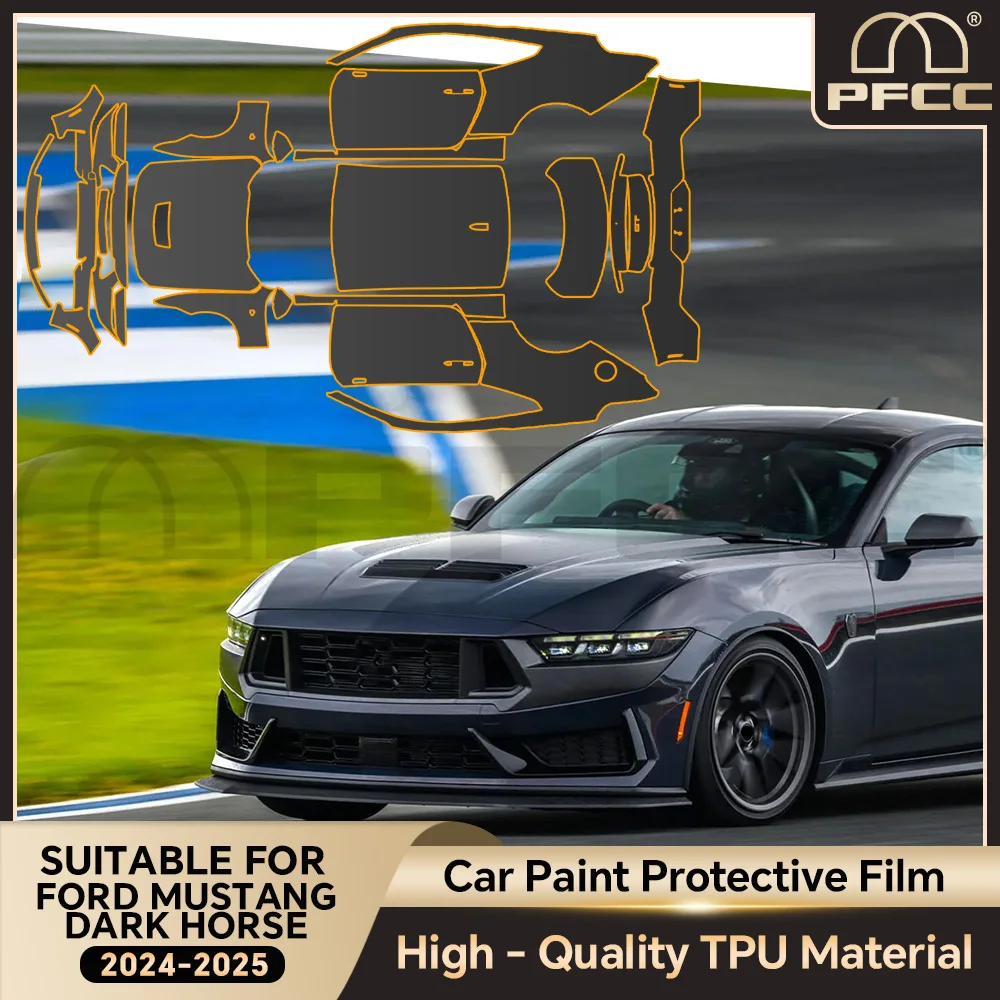 

Pre-cut For Ford Mustang Dark Horse 2024 2025 Anti-Scratch TPU Paint Protection Film PPF Car Body Clear Bra Resistant Invisible