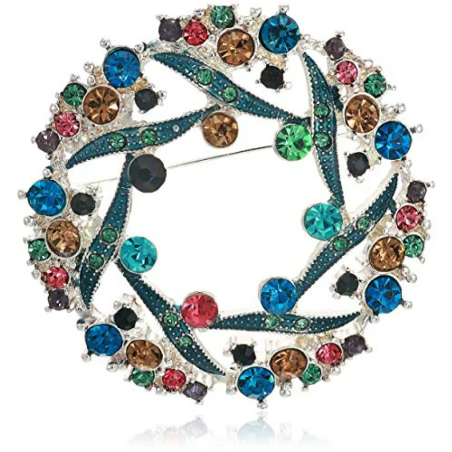 

Women's Classics Multicolored Circle Stone Brooches and Pin