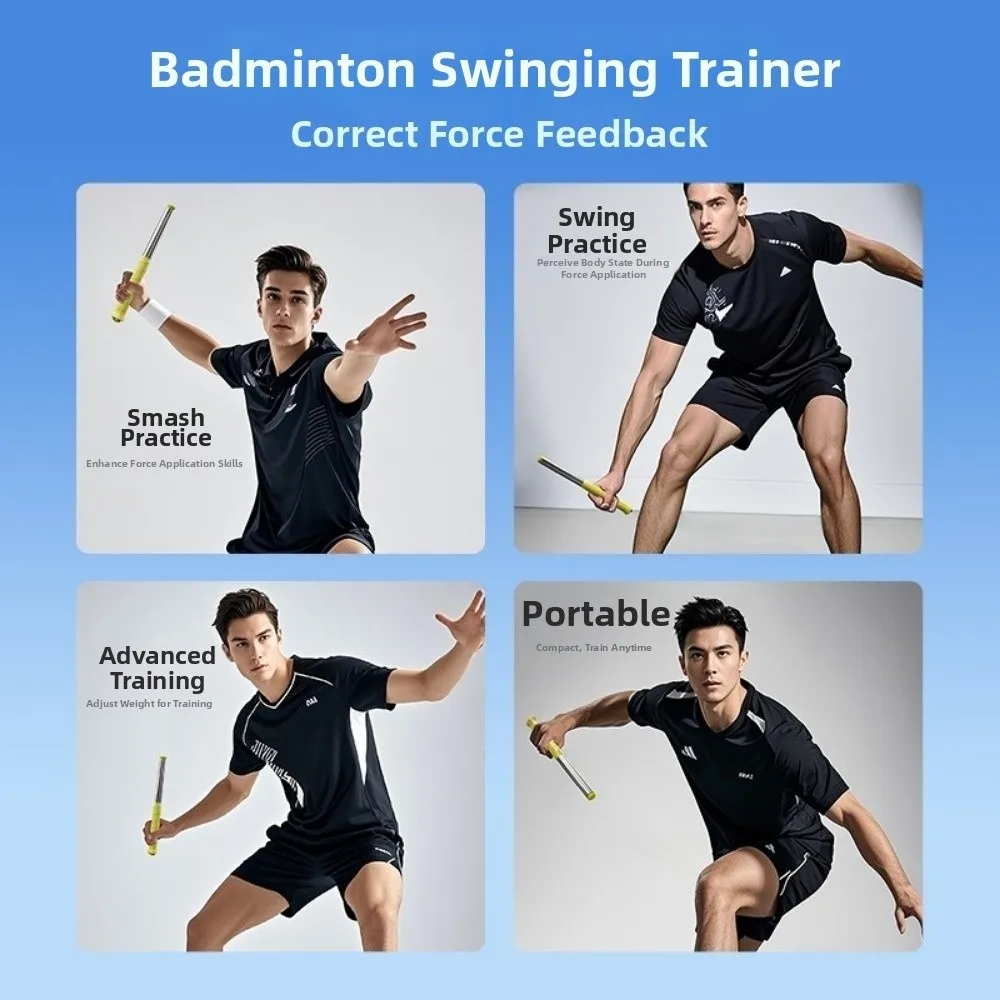 Picture 7: Lightweight Racket Swing Trainer Practicing Guide Portable Badminton Training Aid Comfortable Grip Power Correction Device