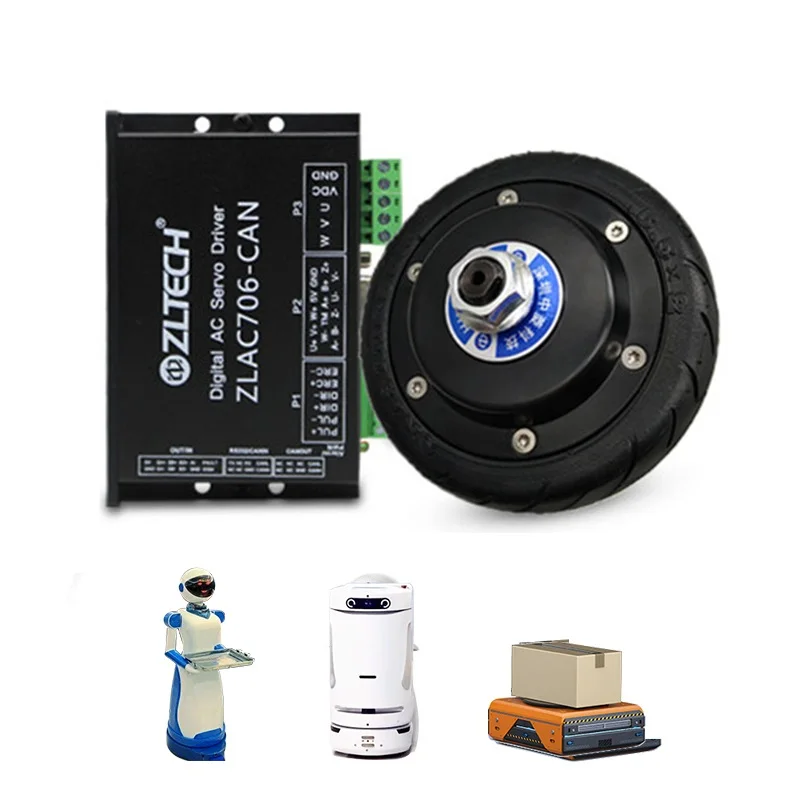 

ShenZhen ZLTECH Electric Dc 5 Inch Wheel Hub Motor Kit 24V 150W 3.2N.m And Servo Motor Driver For Service Robot AGV