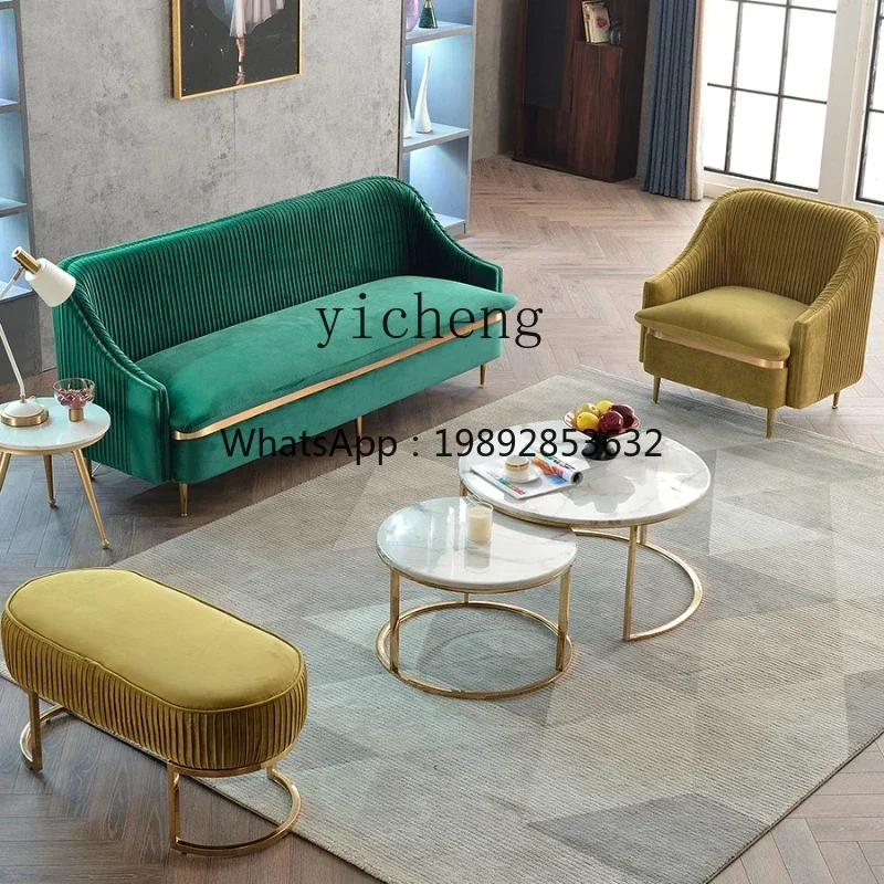 XL reception American light luxury small apartment living room clothing store double Internet celebrity velvet sofa
