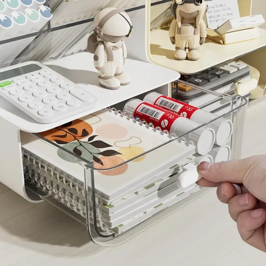 Pencil Holder for Students, Large Capacity Desktop Stationery Storage Box, Office Sundries Storage Shelf, Desk Organizer. image 3