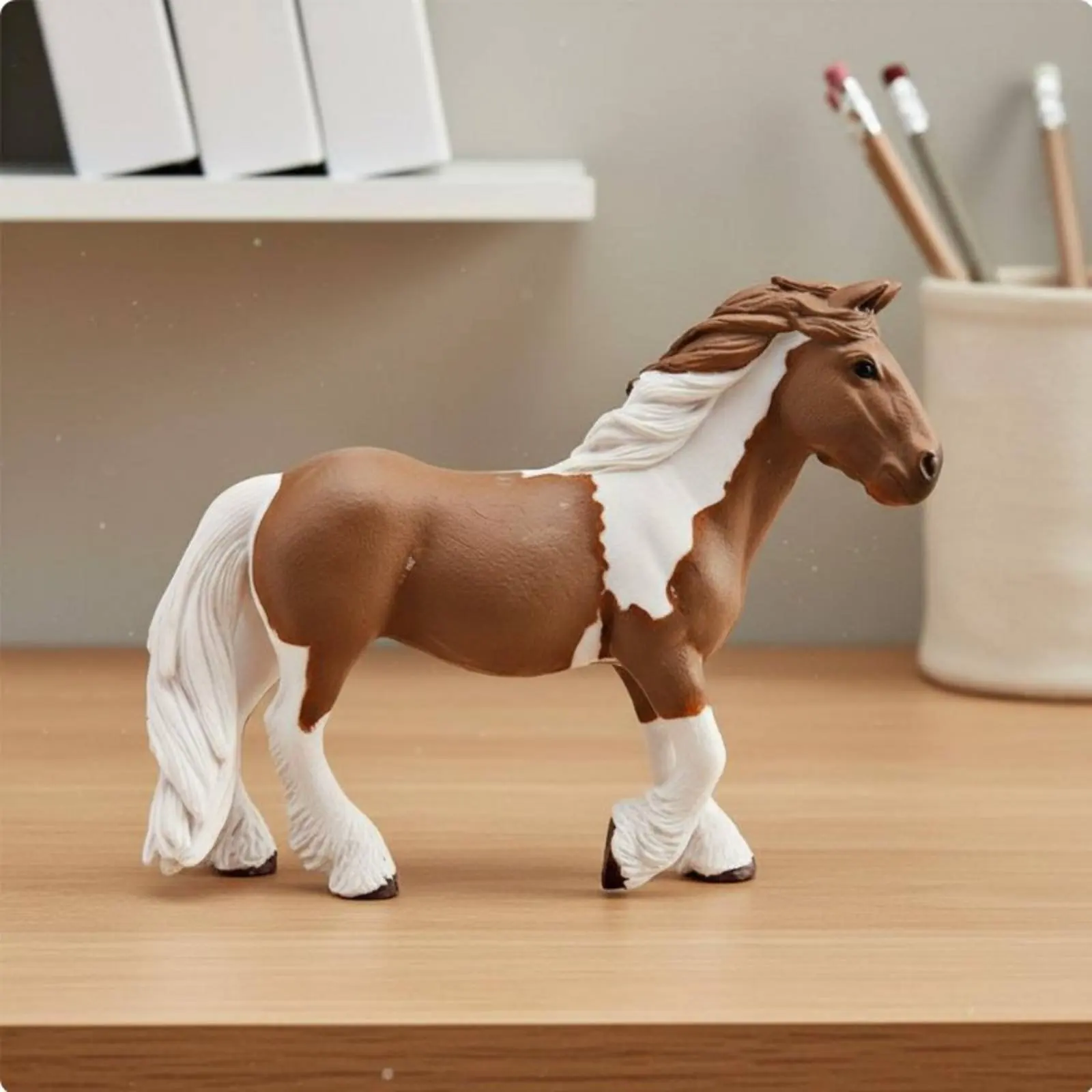 Modellino di Cavallo Realistico, Set di Statuette di Cavalli con Base Robusta, Decorazioni per Torte per Collezionisti, Uso Educativo