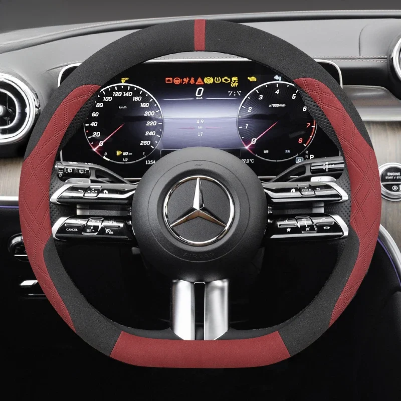 Suede Leather Car Steering Wheel Cover for Mercedes Benz GLE S GLE GLS G GL CL ML R SL GLK 400 450 500 350 320 580 Accessories