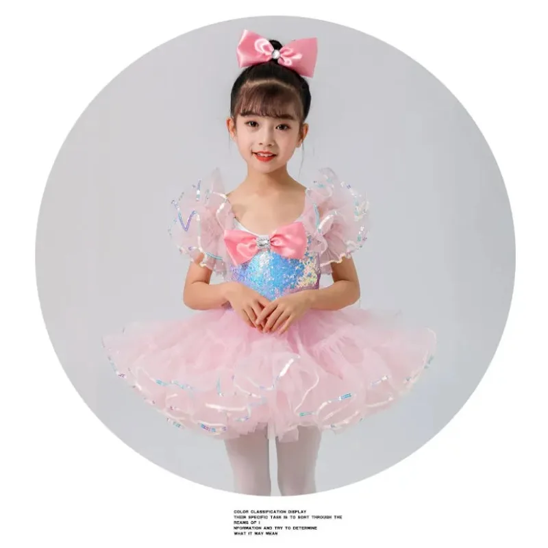 Girls Ballroom Clothing Sequined Modern Dance Tutu Dress Jazz Dance Cosplay Costume Stage Wear Wedding Princess Dress Suit view 2