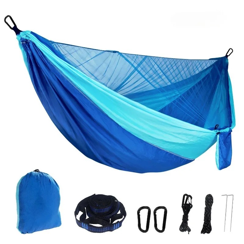 Portable Quick Setup 290*140cm Travel Outdoor Camping Hammock Hanging Sleeping Swing Bed with Mosquito Net