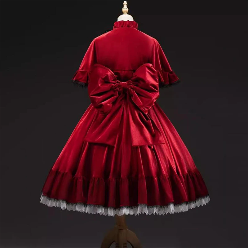 Cos-Mart Anime Rozen Maiden Reiner Rubin Cosplay Costume Sweet Red Formal Dress Role Play Clothing Anniversary Shinku Lolita