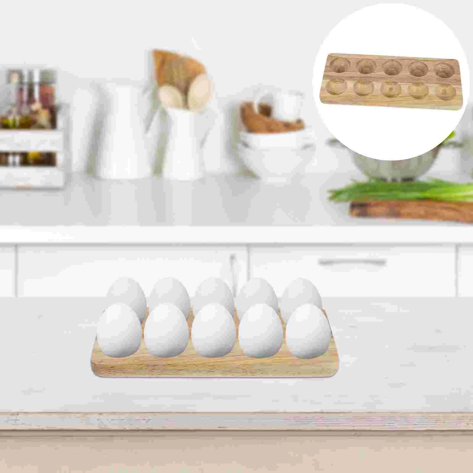 

Egg Storage Base Wooden Tray Eggs Container Simple Fixing Holder Home Kitchenware