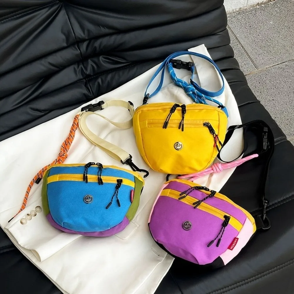 

Japanese Style Color Contrast Phone Crossbody Bag Women Men Casual Sports Waist Bag Large Capacity Shoulder Bag