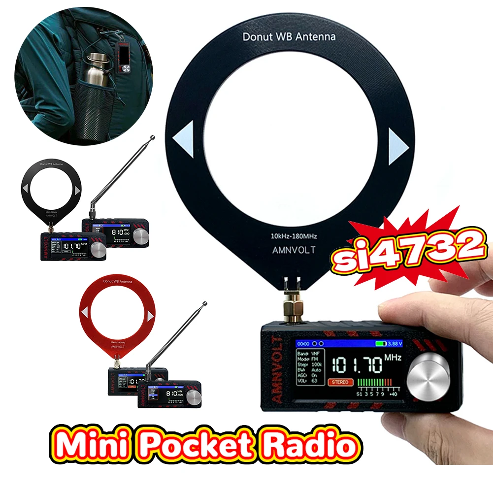 

Модернизированное радио ATS Mini Pro SI4732 LSB USB AM FM FM/AM с 1,9-дюймовым IPS-экраном, миниатюрное карманное радио для диапазонов HF SW MW VHF с 2 антеннами