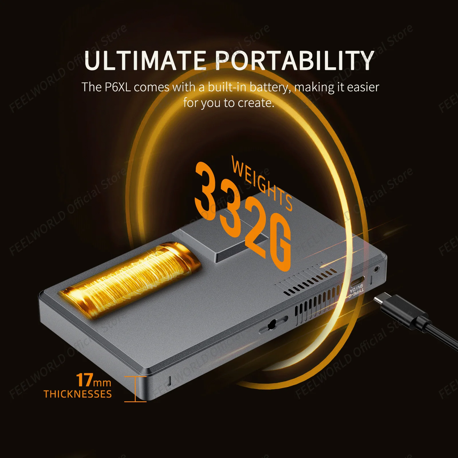 FEELWORLD P6XL 6 Inch 1200nit Aluminium Built-in Battery DSLR Camera Field Monitor Touch Screen 4K HDMI High Brightness