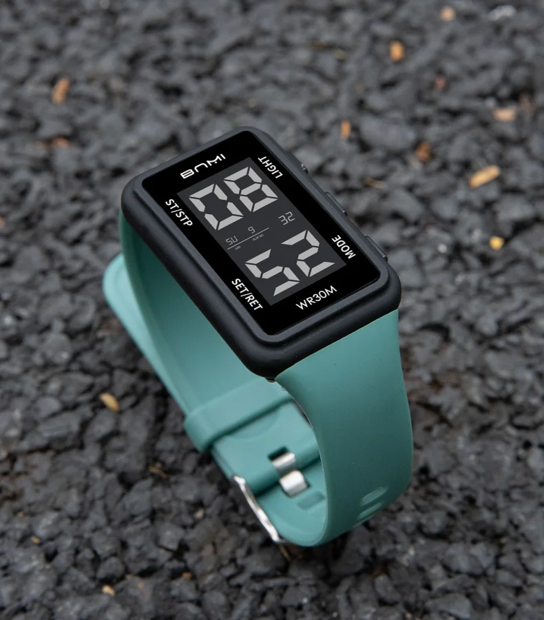 Relógio esportivo masculino com mostrador quadrado, cronógrafo multifuncional, cronômetro, alta qualidade, esportes ao ar livre, relógio digital para estudantes