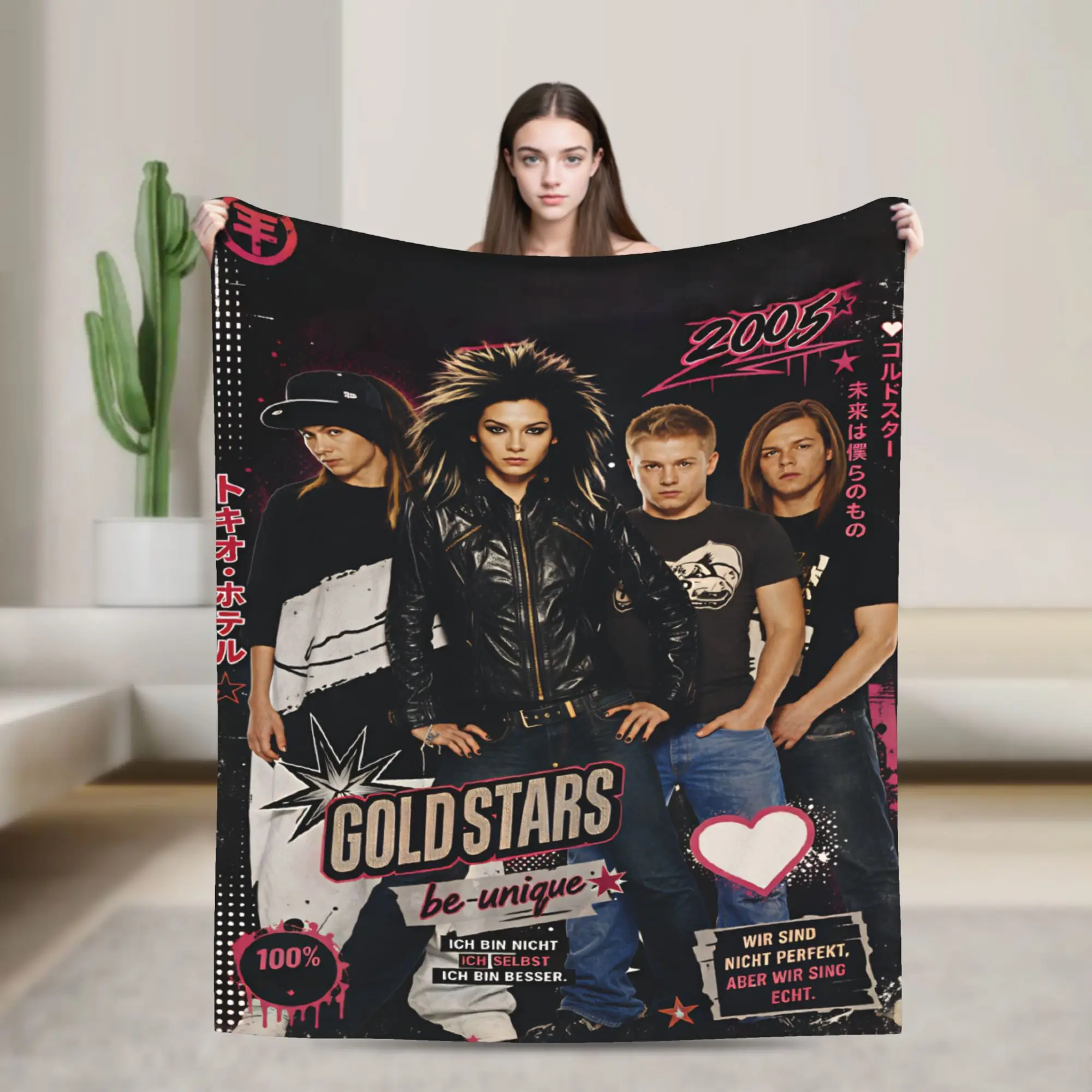 Soft Blankets Travel Tokio Hotel Bill Tom Kaulitz  Throw Blanket  Flannel Bedspread For Home Decor Graphic Sofa Bed Cover
