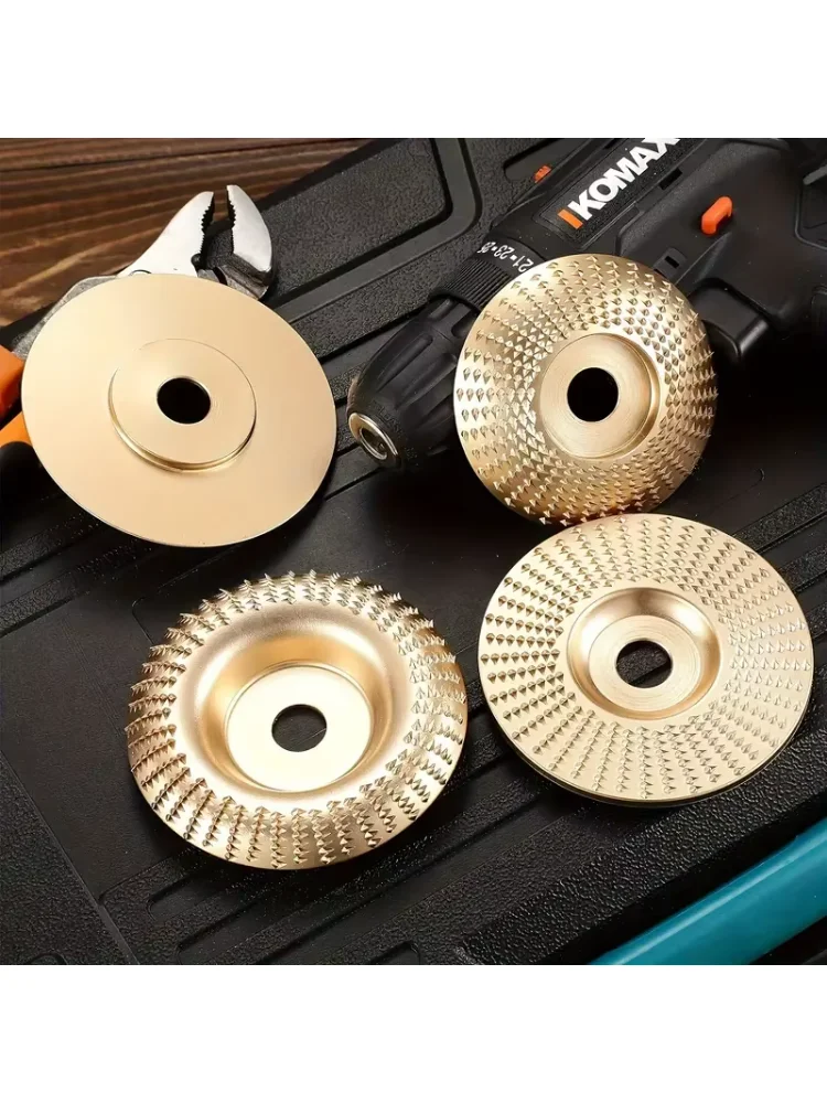 Woodworking Grinding Disc Three-Piece Set 100mm Wide/16Mm Metal Hole Arc-Shaped Bevel Design Electric Grinder Grinding Disc Wood