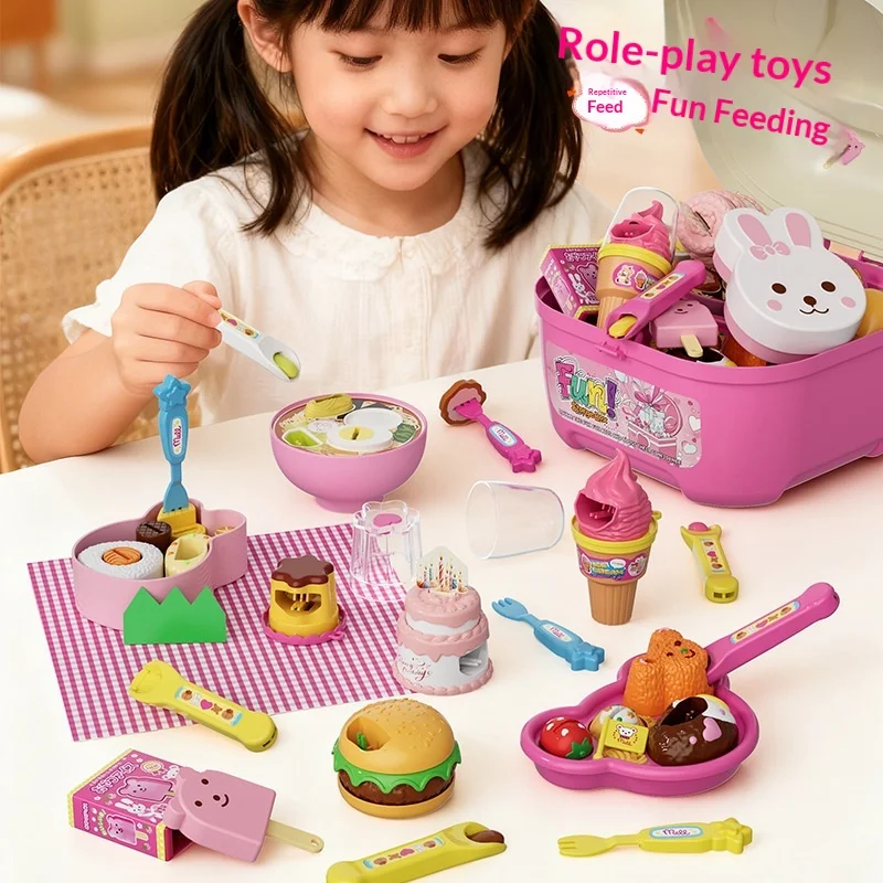 Pudding Feeding Toy Jelly Strawberry Pudding Storage Box Set Toy