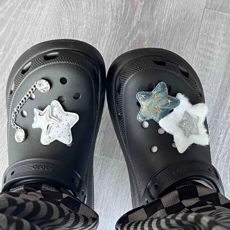 4PCS Shoe Charm for Crocs DIY New Star Series Cowboy Shoe Decoration Buckle for Croc Charms Hole Shoes Accessories