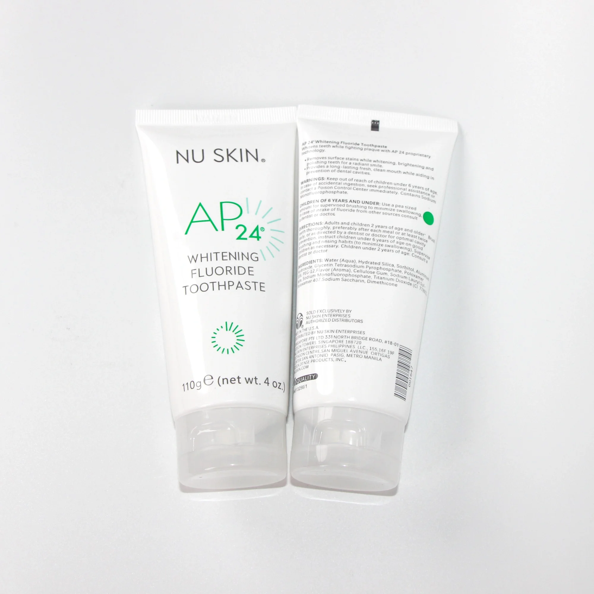 Nu Skin AP 24 Pasta de dientes de fluoruro Limpieza de dientes/Sabor menta vanilla