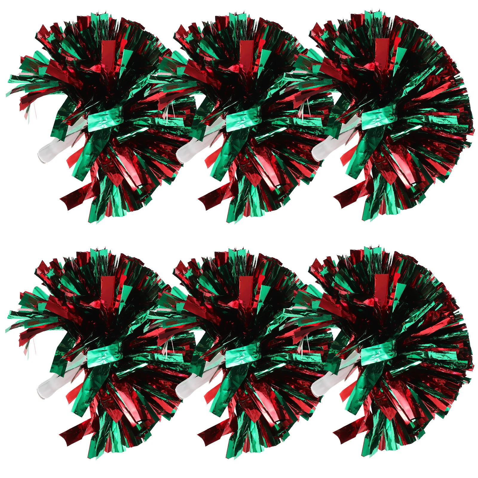 

6pcs Handheld Pompoms Bright Metallic Reusable Cheerleading Props For Sports Dance Party Celebration Cheer Pom Poms