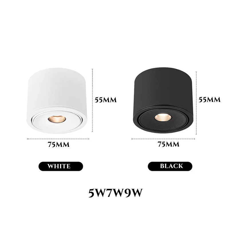 Imagem -03 - Superfície Montada Luz Led Spot Redonda Ultra-fino Pequeno Ângulo Sala de Estar Sala de Chá Luz Atmosfera ° ° 15 ° Museu Downlight 5w 7w