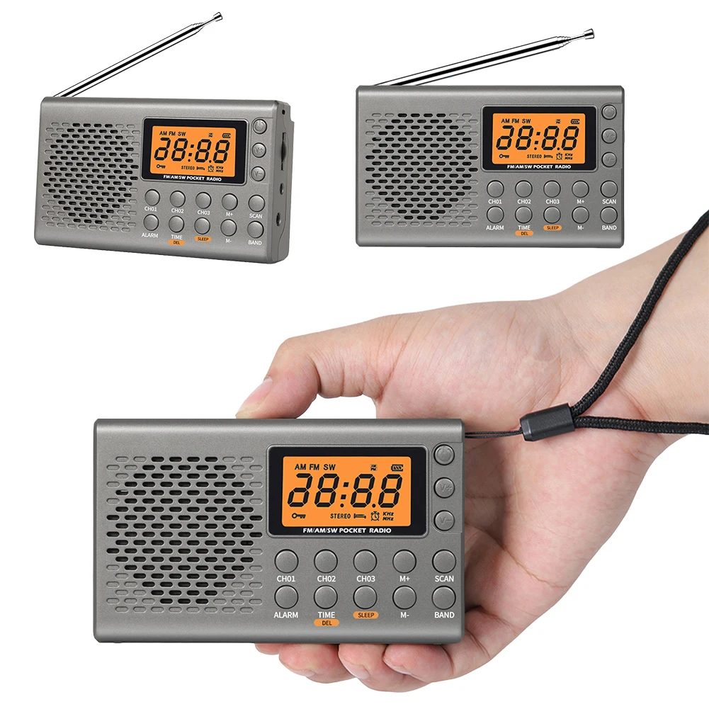 

Portable Radio with Sleep Timer and Alarm Clock Function Battery Operated Radio for Indoor Outdoor and Emergency Use