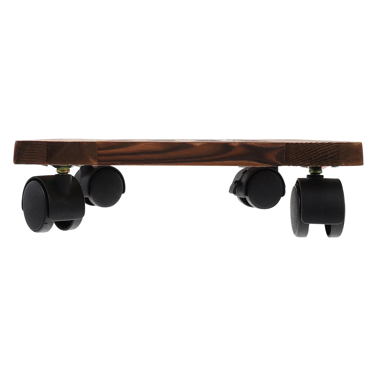 1Pcs Movable Flowerpot Tray Wooden Style Hollow Out Base Plate with Plastic Casters for Indoor Outdoor Gardening Supplies