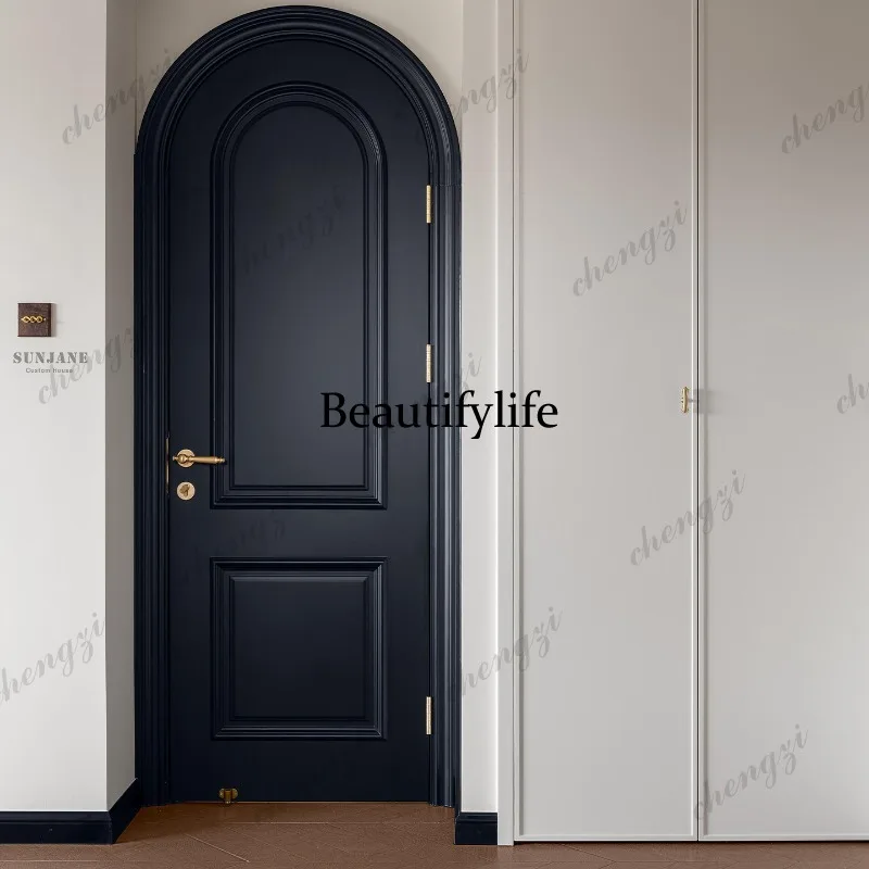H134 Arched Arc Door Bedroom Room Door Solid Wood Composite Paint Arc Door Household