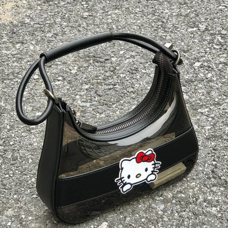 Sanrio Hello Kitty Retro Niche Single Shoulder Crossbody Handbag Women's New Portable Versatile Handbag Fashion Trend Armpit Bag