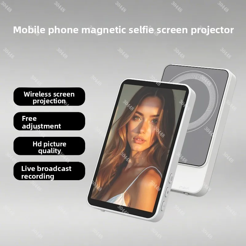 

Phone Selfie Screen Casting Device Wireless Magnetic Live Streaming Vlog Real-Time Display Mini Portable