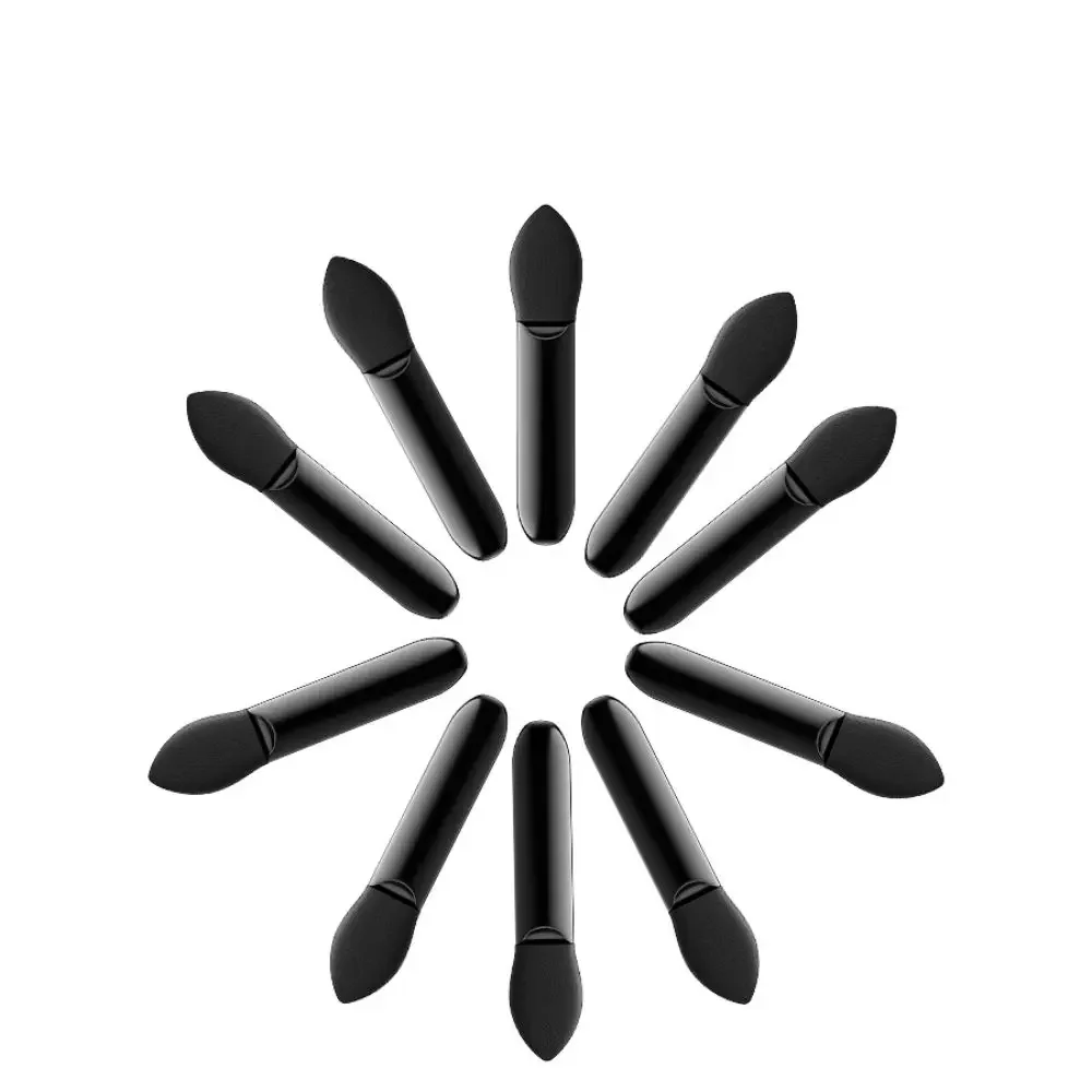 Pequeño juego de brochas negras portátiles y juego de brochas Powder Puff para modificación de sombra de ojos de maquillaje diario