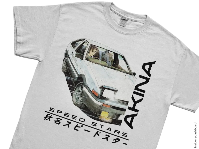 Initial D AKINA Speed Stars AE86 T-Shirt, Hachi-Roku, Apex, Eurobeat, JDM Anime Drift Racing Tee