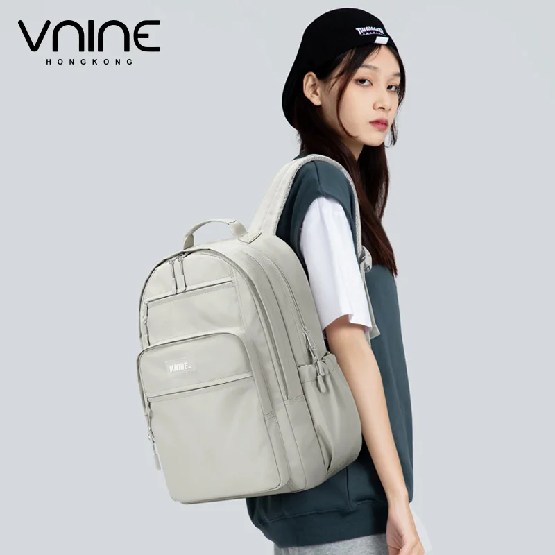 VNINE-mochila para estudiantes universitarias, ligera y a la moda, de lona, para hombre