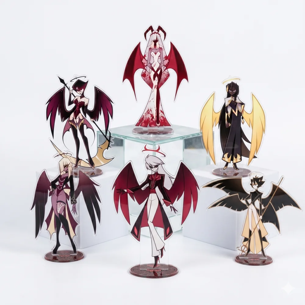 Anime Hazbin Hotel Acrylic Stand Keychain Lucifer Morningstar Lilith Charlie Demon Angel Style Kawaii Figure Fans Gift