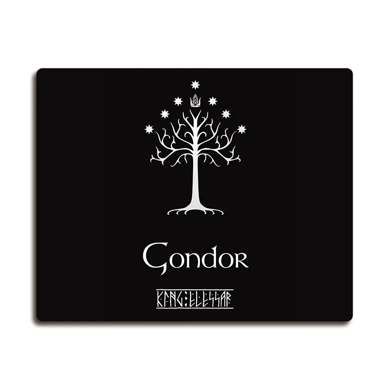 Gondor King Elessar Lotrs White Tree Printed  Anti-slip Rubber Pad Office Cup Coaster Party Favor Gifts 220x180x3mm