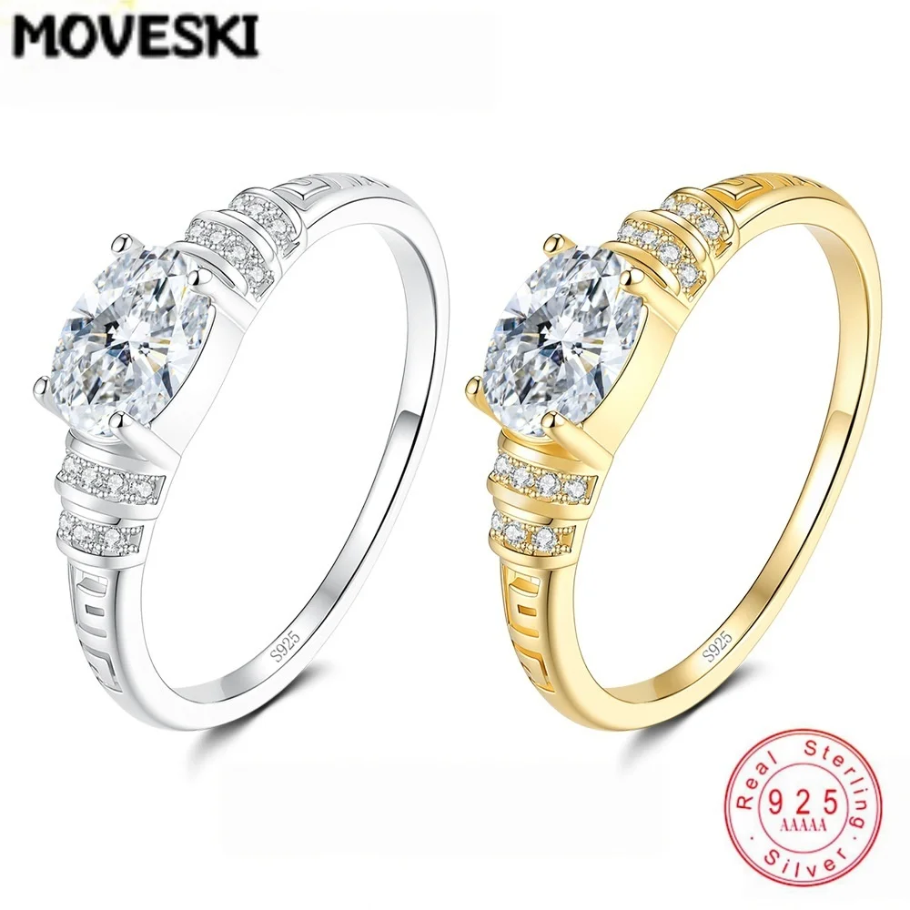 1CT Oval Brilliant Cut Moissanite S925 Sterling Silver Ring for Women Daily Party Luxury Fashion Jewelry Gift