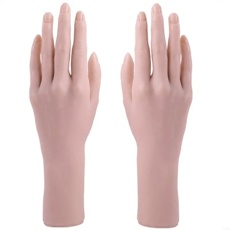 Q1FB Life Sized False Skin Hand Model Woman Tattooed Practice Hand Silicone Tattooed Practice False Hand Tattooed Supplies