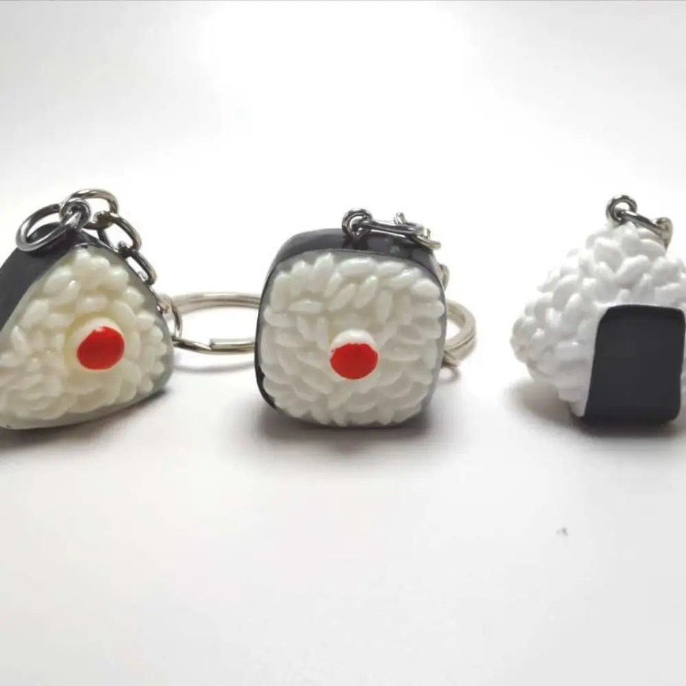 Simulation Japanese Rice Ball Sushi Key Chain Creative Food Doll Model Bag Hanging Car Key Chain Gift