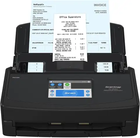 YINZAM Fujitsu IX1600 ScanSnap Receipt Edition Color Duplex Invoice Document Scanner for Mac PC Works with ADF Duplex Scanning