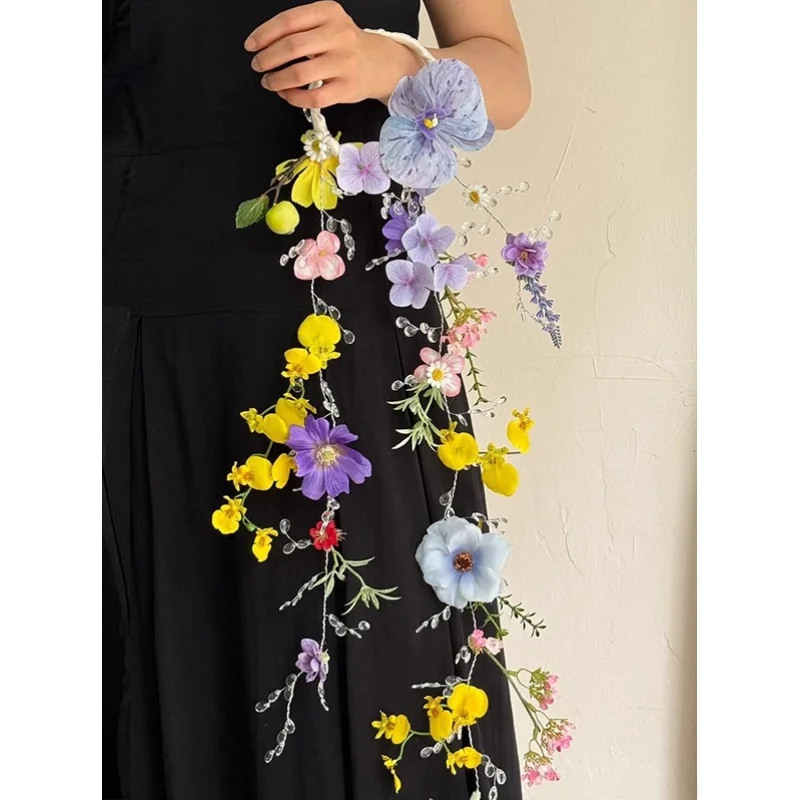 

Дофамин цвет водопад ручной цветок имитация свадебного букета свадебное платье съемка ручной букет фото реквизит ручной букет