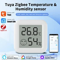 Tuya Zigbee 3,0 Sensor de temperatura y humedad aplicación remota termómetro de Control a través de Smart Life para trabajo doméstico inteligente con Yandex Alexa