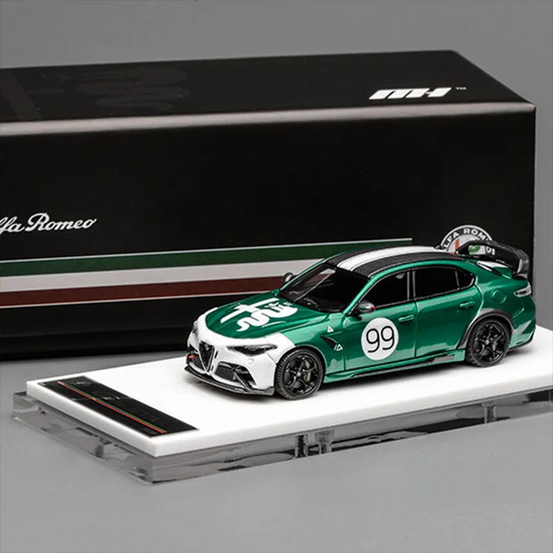 En Stock Mh 1:64 Romeo Giulia Gtam simulación de resina en miniatura modelo de coche deportivo juguete personalizado para niños adorno de regalo coleccionable