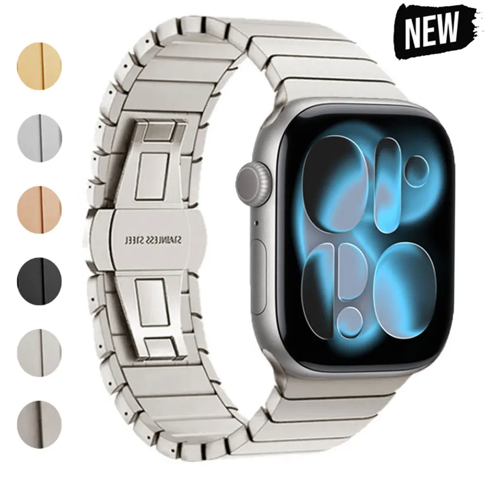 Pour Iwatch 11 10 9 Ultra 1 2 3 38mm 42mm 44mm 45mm Bracelet pour Apple Watch 46mm 49mm 40mm 41mm Bracelet de montre en acier inoxydable