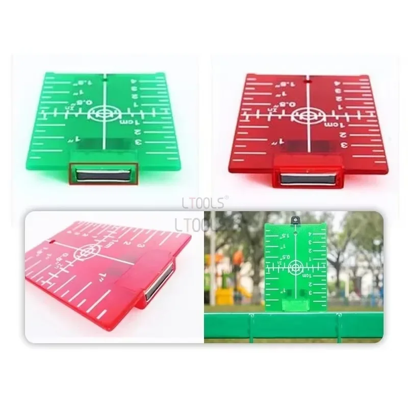 Red/green Target Board Line Gauge Laser Measuring Instrument Magnetic Reflection Board Horizontal Locator Waterproof Anti Drop